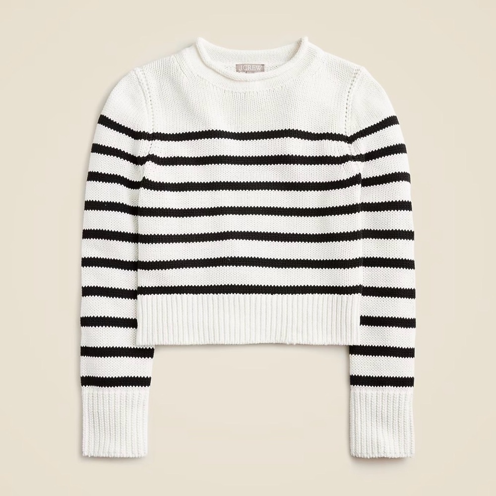 J. Crew Cream & Gray Marled Knit Pullover